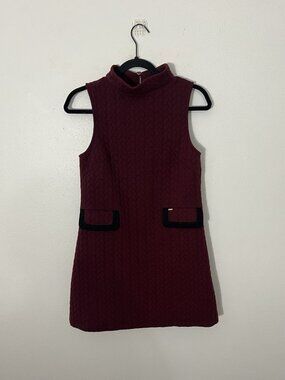 Kling Red Quilted Sleeveless Dress Size Small